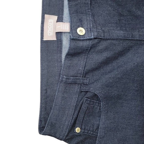 Chico's 'Jessie' Ankle Jeans with GoldFoil Cuffs Size 1 US Size 8 - Picture 2 of 6